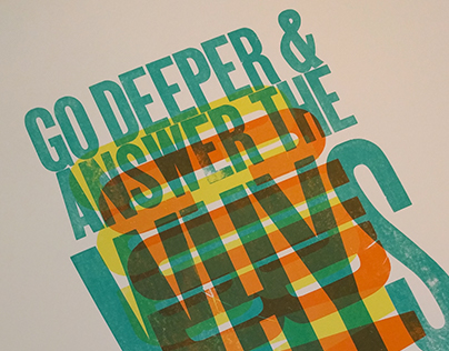 Go deeper letterpress poster
