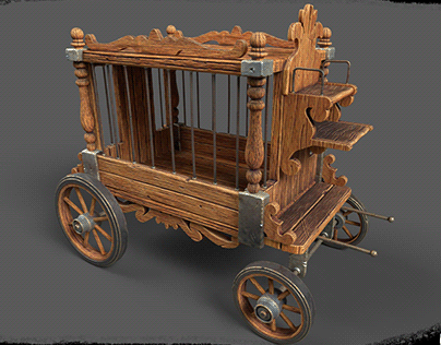 Circus Wagon - Stylized Wood