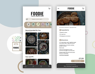 FOODIE mobile app to search recipes/ ingredients to buy