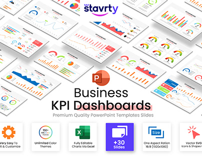 Business KIP Dashboard Slides, PowerPoint Templates