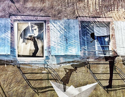 Tribute to Jacques Tati, photomontage Iphone