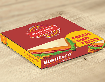 Burrtaco Pizza, sandwich, burger, bag branding