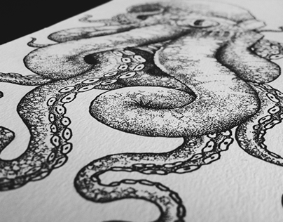 Octopus Dotwork - Design Tattoo
