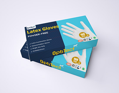 Optitect latex gloves powder free