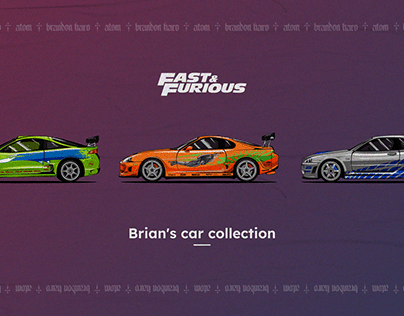 Project thumbnail - F&F - Brian's Car Collection Illustration