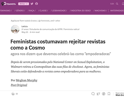 Artigos na revista QG Feminista