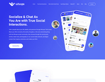 Social platform web app landing page design