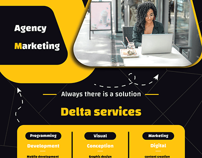 High quality flyer . dark & yellow theme for delta dza