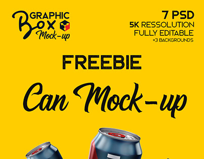 Free Can Mockup - 7 PSD