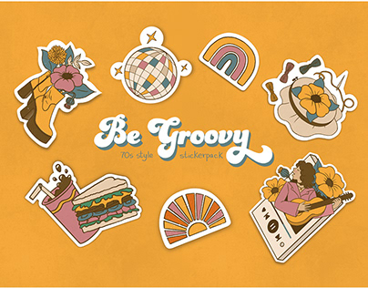 70s style sticker pack