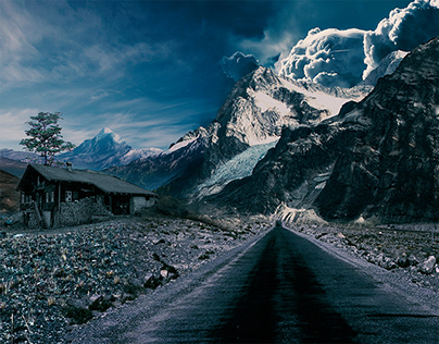 Hilly region Matte Painting