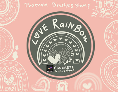 Love Rainbow Procreate Brushes Stamp