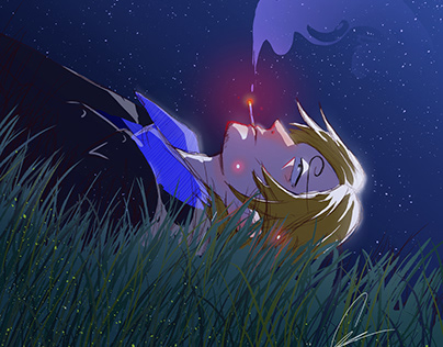 Sanji mirando a las estrellas (One Piece)
