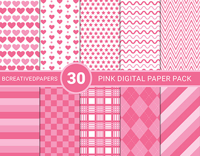 Pink digital papers pack of 30