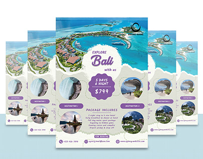 Custom shape flyer design concept for travel agency