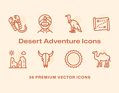 36 Desert Adventure Icons