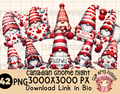 Whimsical Canadian Gnome At Night Collection