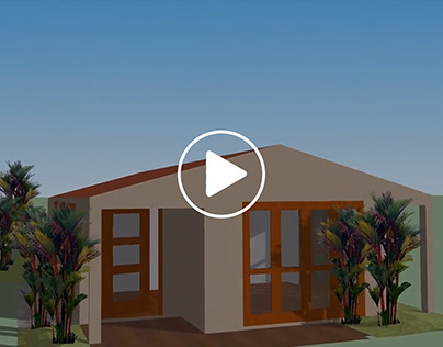 SketchUp model small tropical house walkthrough