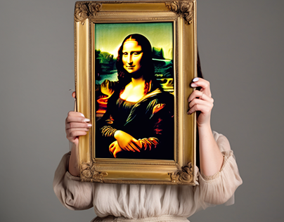 Mona Lisa with Mobile Phone Art