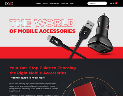 boAt Mobile Accessories Landing Page UI