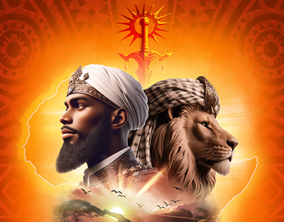 the african king and the guardian lion (manipulation)