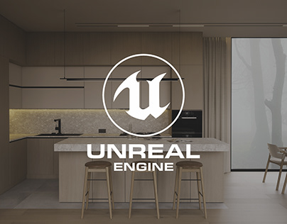 Animation of a kitchen-living room in Unreal Engine 5