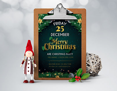Christmas Party flyer for free download