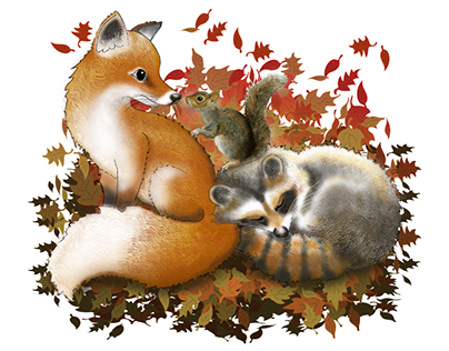 Fox, Raccoon and Squirrell