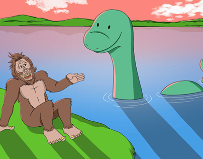 Bigfoot telling Nessie the news