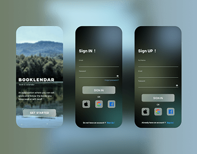 Sign In/Sign Up Mobil UI Design for Book App