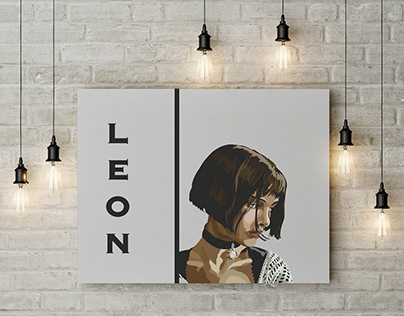 Illustration en flat design pour le film "Léon"