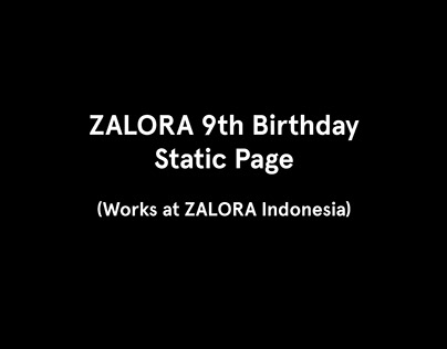 ZALORA 9th Birthday Static Page