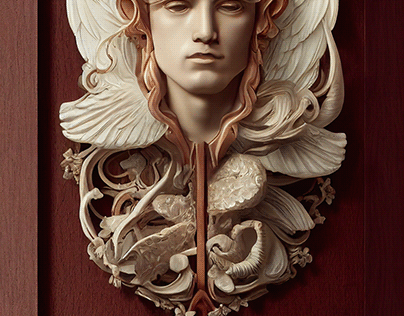 angels, ivory, copper and gold