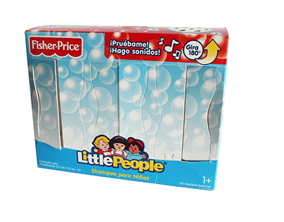 Fisher Price - Little People Shampoo 3-pack box design.