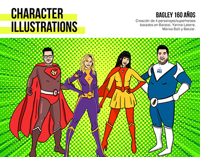 Bagley 160 years - Character illustrations