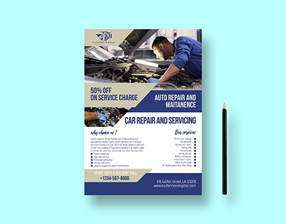 Flyer for Car repair service and auto mechanics
