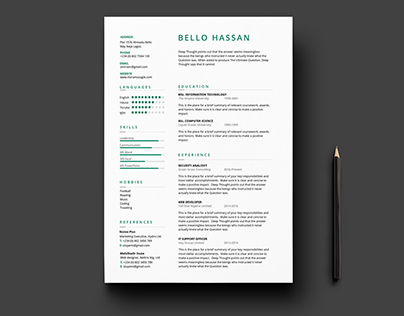 MS Word CV Resume Templates & Cover Letter