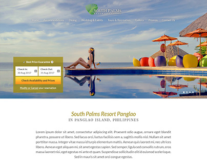 South Palms Resort Panglao - Website Concepts