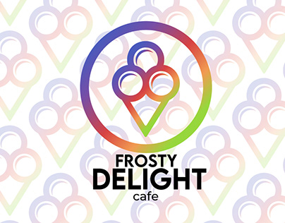 Frosty Delight ice cream cafe logo design