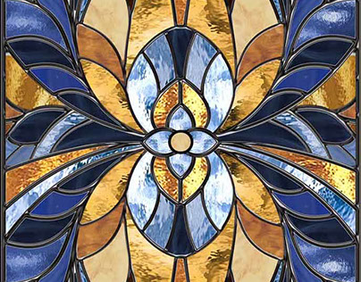 Stained-glass window for doors