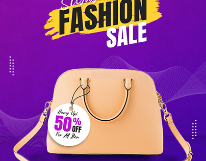 ad for bag in fashions sale, post on social media