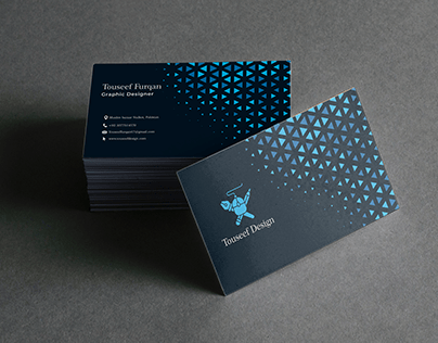 Blue triangled modern business card design