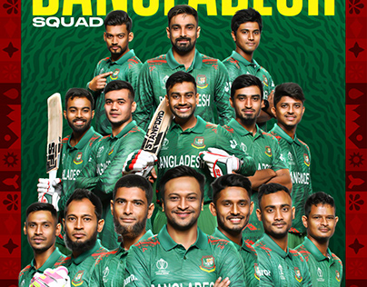 ICC WORLD CUP 2023 - Bangladesh Squad Poster