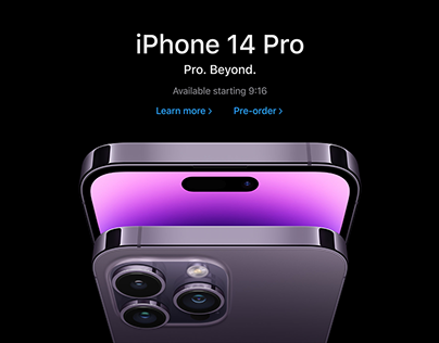Apple 14 Pro Landing Page Design