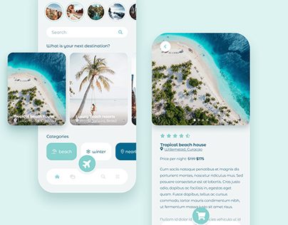 App design for travel app Dyscover