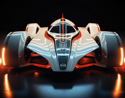 Tron-inspired Speed Racer (Mach 6) | AI Art