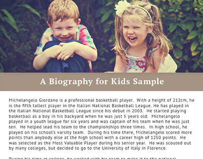 A Biography for Kids Sample