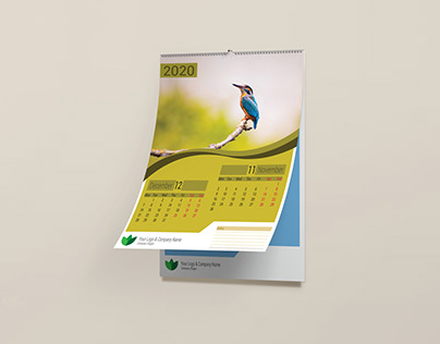 12 Months Calendar design for 2020