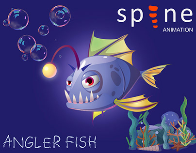 Spine 2D Angler fish Character animation