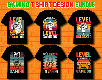 GAMING T-SHIRT DESIGN AND FREE MOCKUP COLLECTIONS